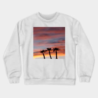 Palm Trees in Las Vegas Orange Sunset Sky Crewneck Sweatshirt